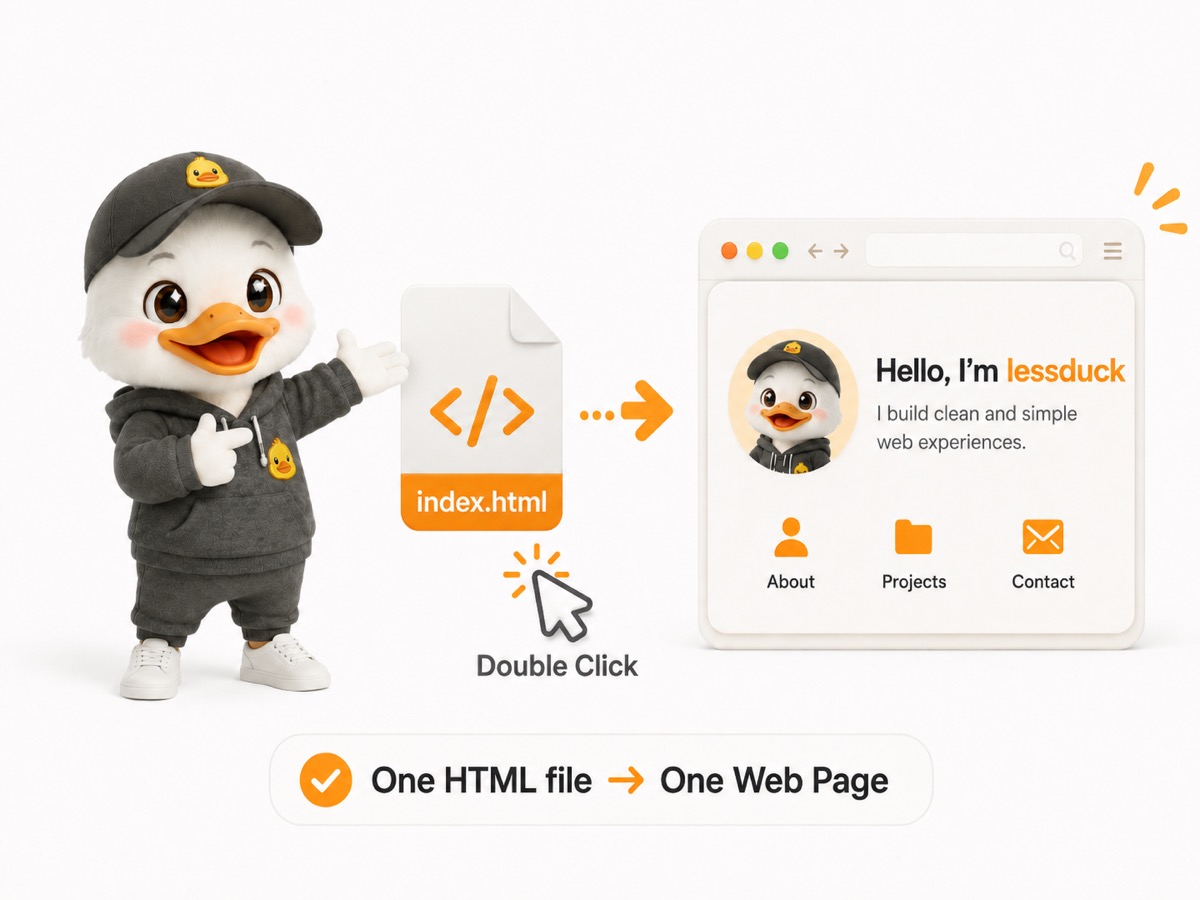 HTML CSS JS로 만든 나만의 첫 웹 페이지를 도메인 붙여 인터넷에 공개한 모습