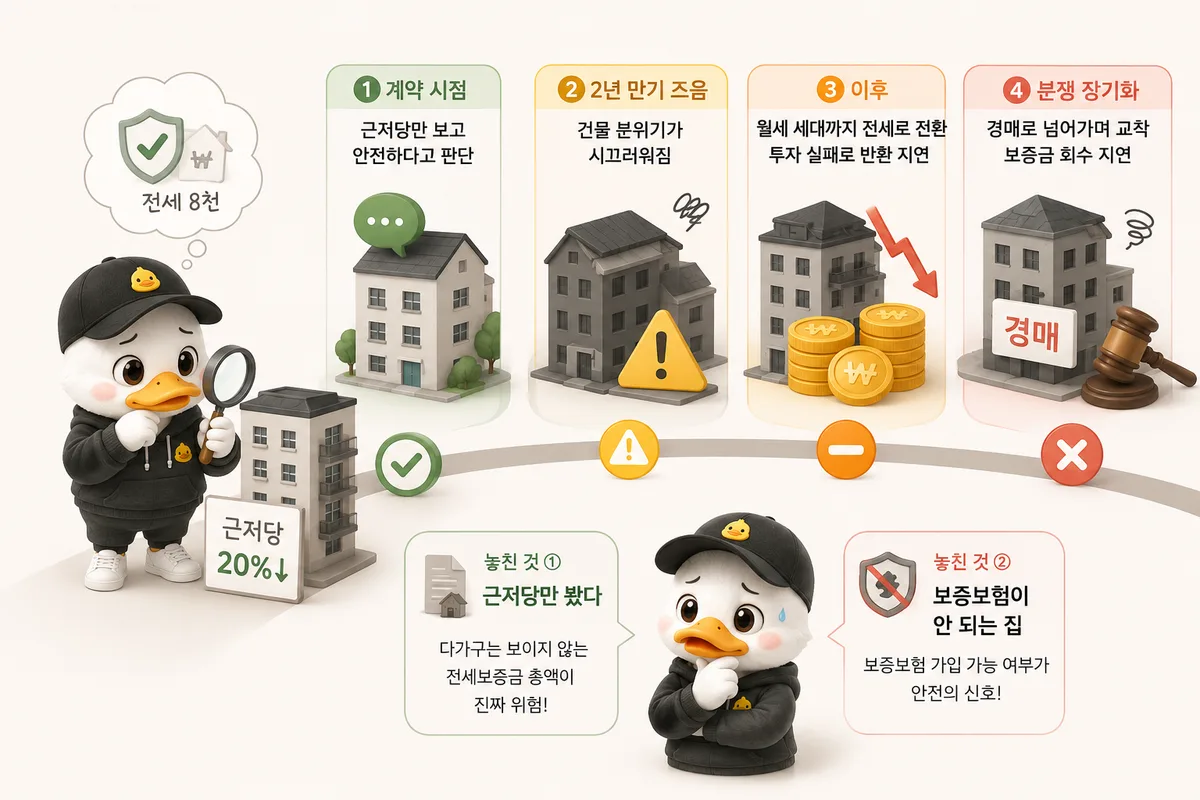 전세보증보험 안 되는 집에서 겪은 계약·2년 만기·전세 전환·경매까지 진행 과정과 놓친 점 두 가지